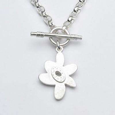 Emily Rosenfeld Sterling Silver Flower Toggle Necklace