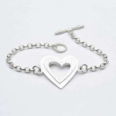 Emily Rosenfeld Sterling Silver Heart Bracelet