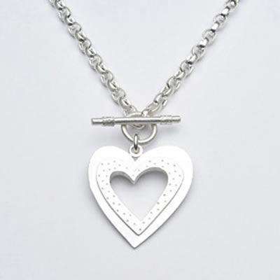 Emily Rosenfeld Sterling Silver Heart Toggle Necklace