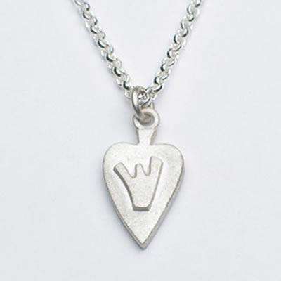 Emily Rosenfeld Sterling Silver Heart with Shin Necklace