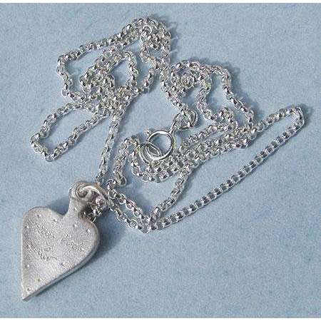Emily Rosenfeld Sterling Silver Heart with Shin Necklace