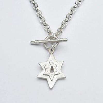 Emily Rosenfeld Sterling Silver Star of David Toggle Necklace