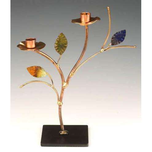 Infinity Art in Metal Colorful Tree Candle Holders