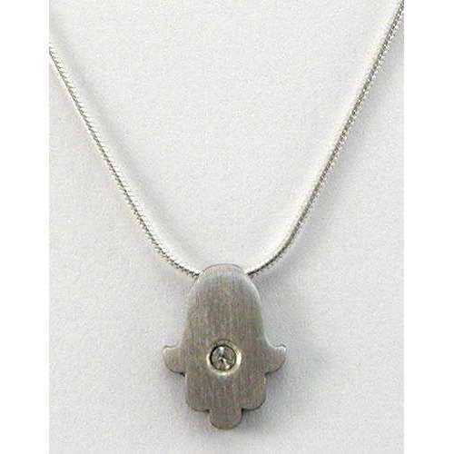 Michael Bromberg Delicate Hamsa Necklace With Crystal