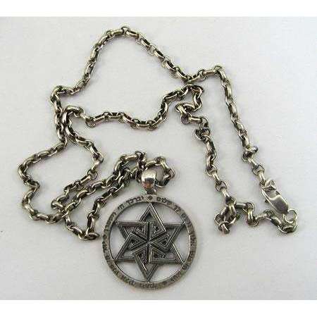 Michael Bromberg Sterling Silver Priestly Blessing Star of David Necklace