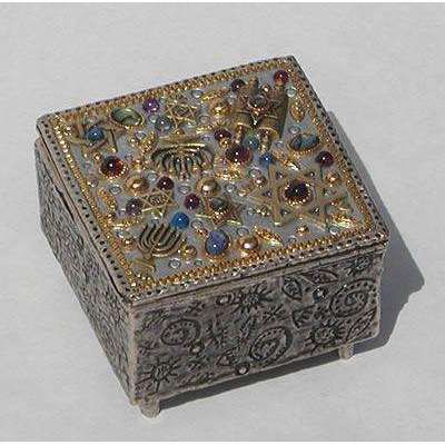 Michal Golan Abalone, Amethyst, Garnet Decorative Box