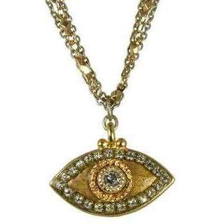 Michal Golan Crystal and Gold Evil Eye Necklace