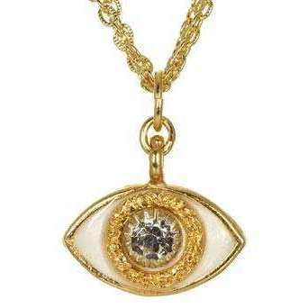 Michal Golan Crystal, Gold and Enamel Evil Eye Charm Necklace