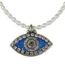 Michal Golan Crystal, Sapphire and Pearl Evil Eye Pendant and Beaded Necklace
