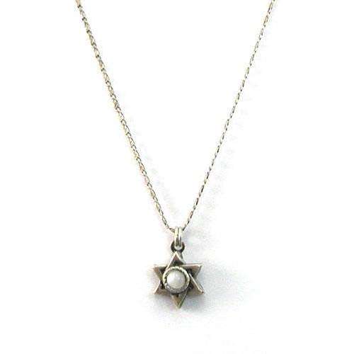 Michal Golan Silver Star of David with Pearl