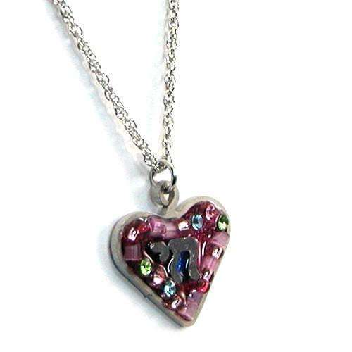 Seeka Pretty in Pink Heart and Chai Necklace