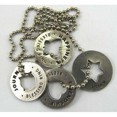 Whitney Howard Blessing Ring Necklace - Happiness, Friendship, L’Chaim, Journey
