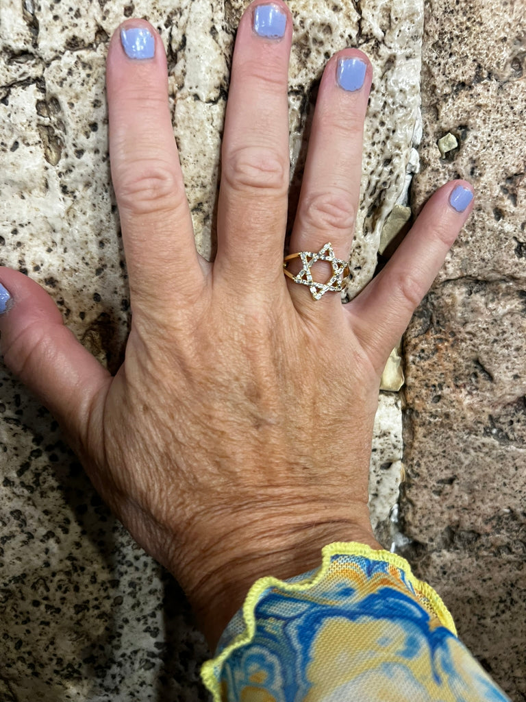 Ghazal Mizrahi Magnificent Star of David Ring with CZ Crystals