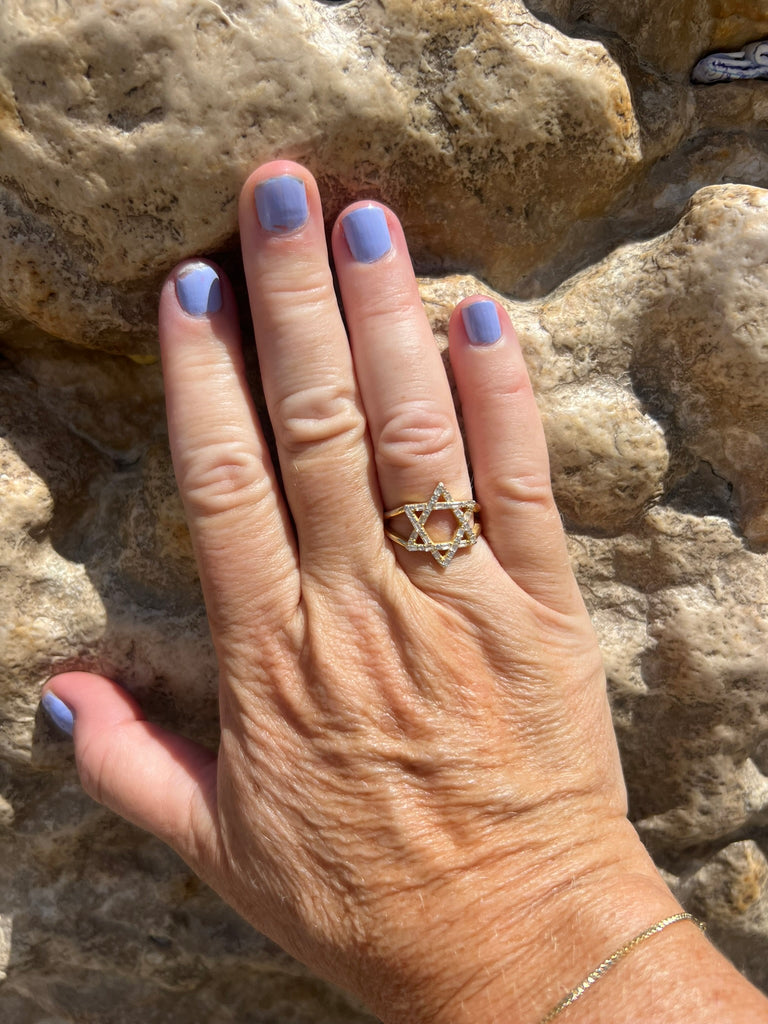 Ghazal Mizrahi Magnificent Star of David Ring with CZ Crystals