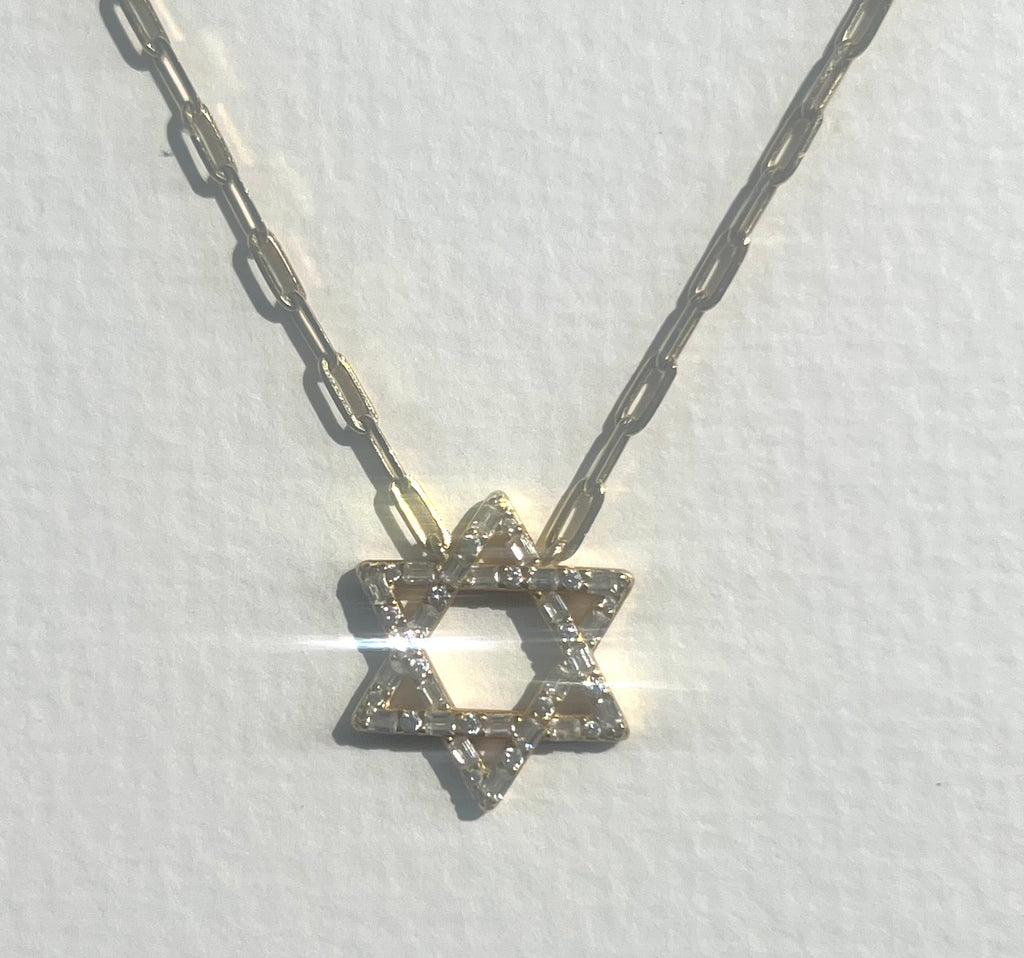 Ghazal Mizrahi Magnificent Star of David Necklace with CZ Crystals