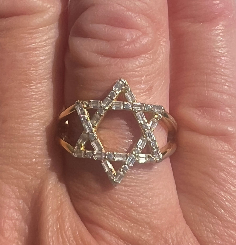 Ghazal Mizrahi Magnificent Star of David Ring with CZ Crystals