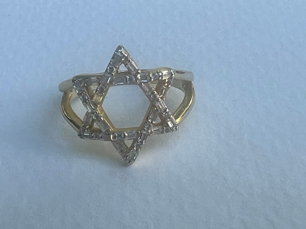 Ghazal Mizrahi Magnificent Star of David Ring with CZ Crystals