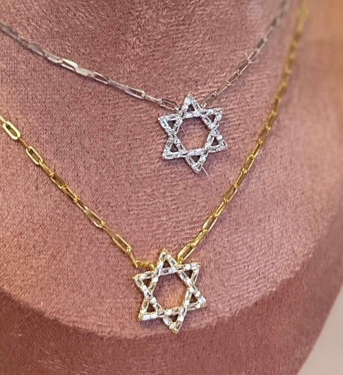 Ghazal Mizrahi Magnificent Star of David Necklace with CZ Crystals