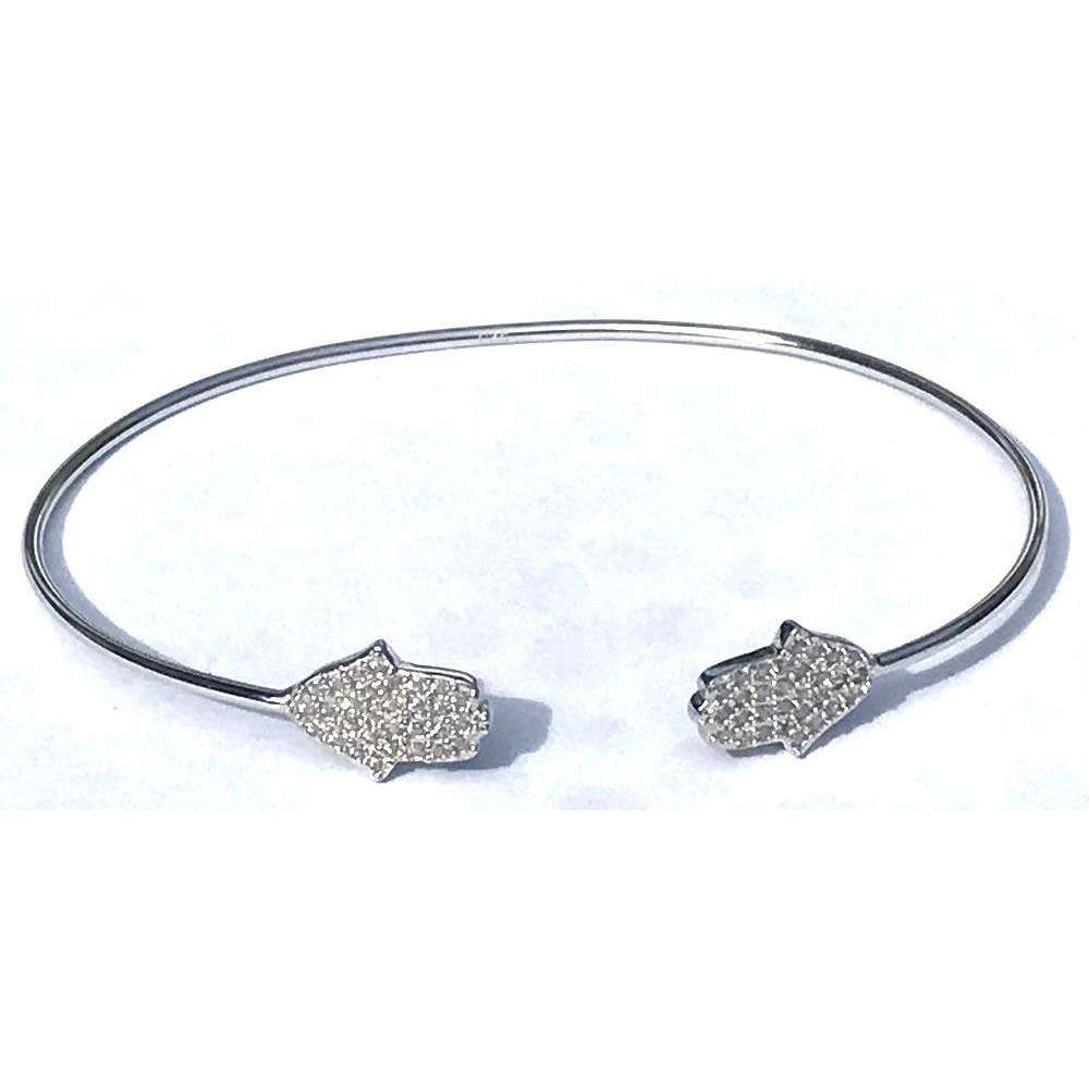 Agam Judaicart Silver Hamsa  Crystal Bracelet