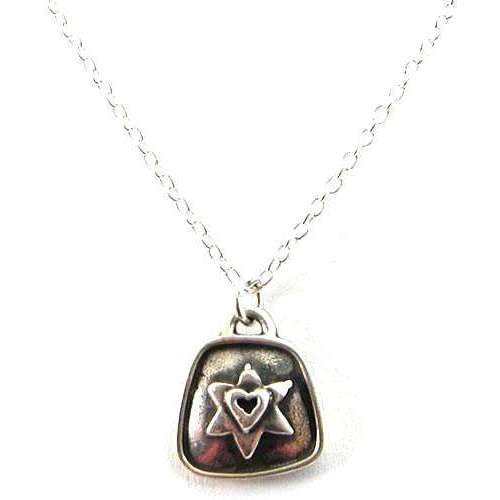 Aimee Golant Sterling Silver Star of David and Heart Necklace