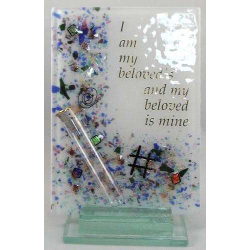 Beames Designs ’I Am My Beloved’s And My Beloved Is Mine’ Plaque With Wedding Glass Tube