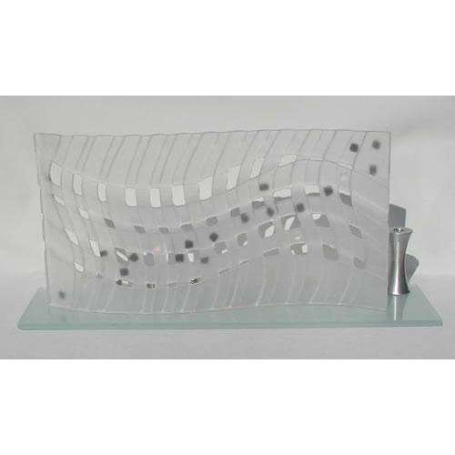 Beames Designs Elegant Frosted Wave Glass Menorah