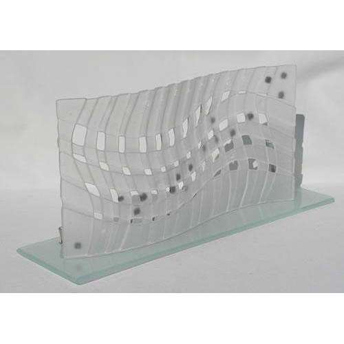 Beames Designs Elegant Frosted Wave Glass Menorah