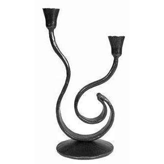 Blackthorne Forge Dramatic Iron Curved Candlesticks