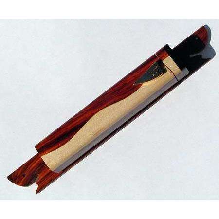 Ed Cohen Light and Dark Wooden Curve Mezuzah