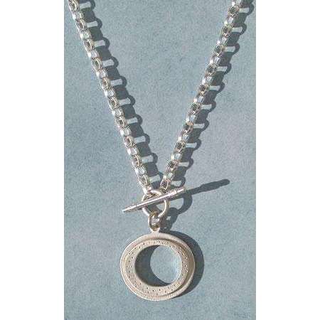 Emily Rosenfeld Sterling Silver Circle Toggle Necklace