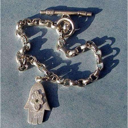 Emily Rosenfeld Sterling Silver Hamsa Charm Bracelet