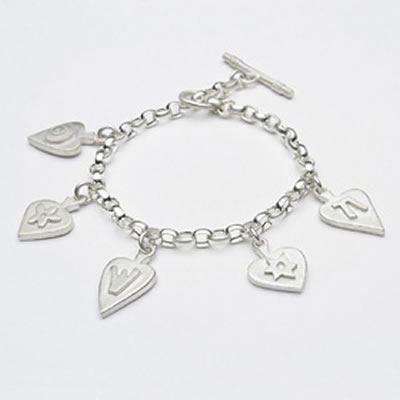 Emily Rosenfeld Sterling Silver Heart Multi-Charm Bracelet