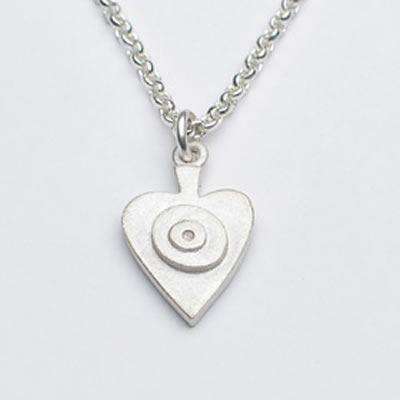 Emily Rosenfeld Sterling Silver Heart with Circle Necklace