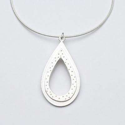 Emily Rosenfeld Sterling Silver Open Teardrop Necklace