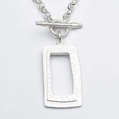 Emily Rosenfeld Sterling Silver Rectangle Toggle Necklace