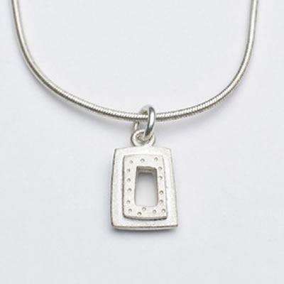 Emily Rosenfeld Sterling Silver Small Rectangle Necklace