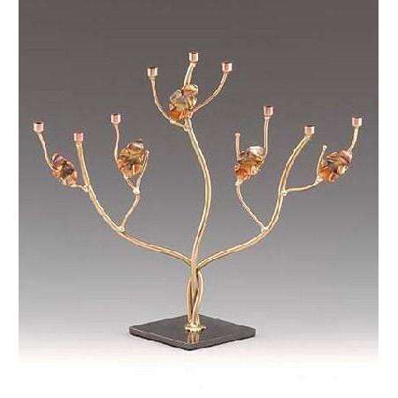 Infinity Art in Metal Tree with Three Branches Menorah