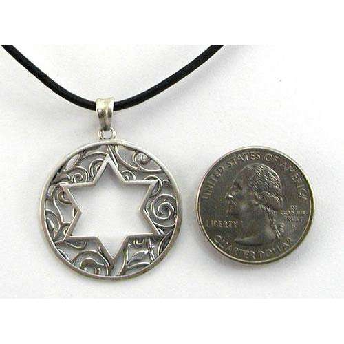 Michael Bromberg Open Star of David on Leather Cord