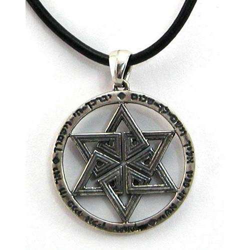 Michael Bromberg Priestly Blessing Star of David Necklace on Leather Cord