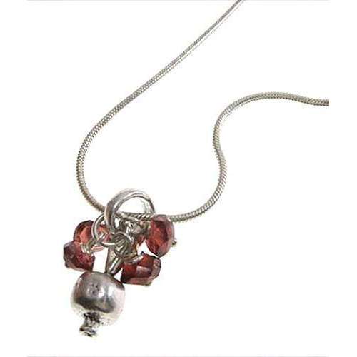 Michael Bromberg Sterling Silver and Garnet Pomegranate Necklace