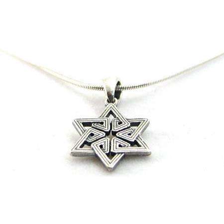 Michael Bromberg Sterling Silver Jewish Star Necklace