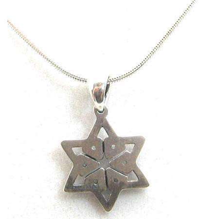 Michael Bromberg Sterling Silver Jewish Star Necklace