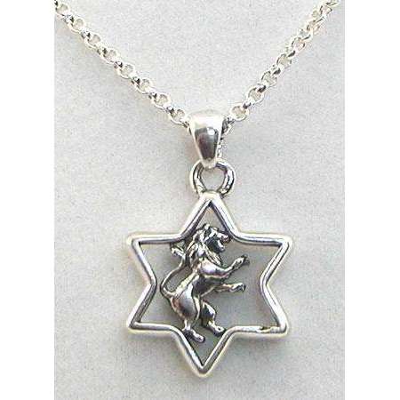 Star of David Pendants Michael Bromberg Sterling Silver Lion of