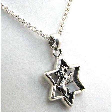Star of David Pendants Michael Bromberg Sterling Silver Lion of