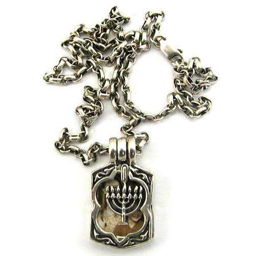 Michael Bromberg Sterling Silver Menorah in Motion Photo Locket Necklace