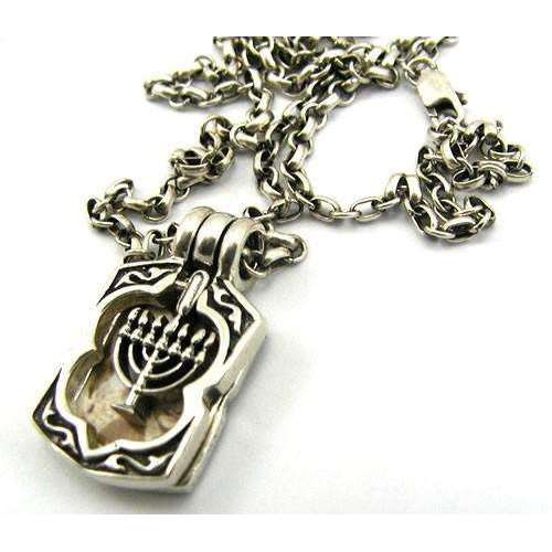 Michael Bromberg Sterling Silver Menorah in Motion Photo Locket Necklace