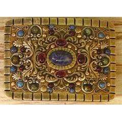 Michal Golan Garnet, Lapis, Sodalite and African Turquoise Belt Buckle