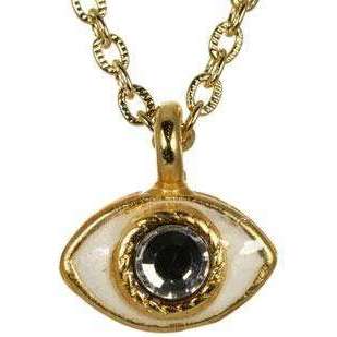 Michal Golan Tiny Gold and Enamel Evil Eye Pendant Necklace