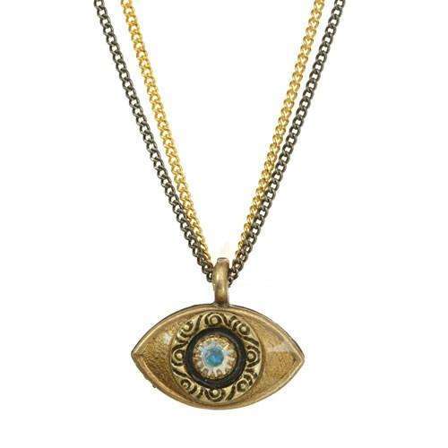 Michal Golan Gold Evil Eye Double Strand Necklace