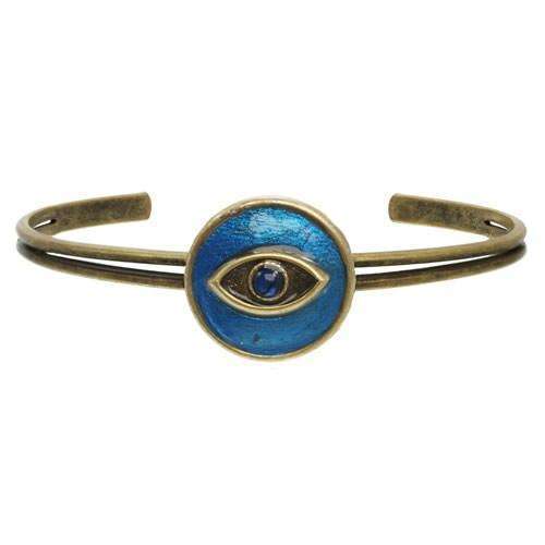 Michal Golan Round Blue Evil Eye Cuff Bracelet